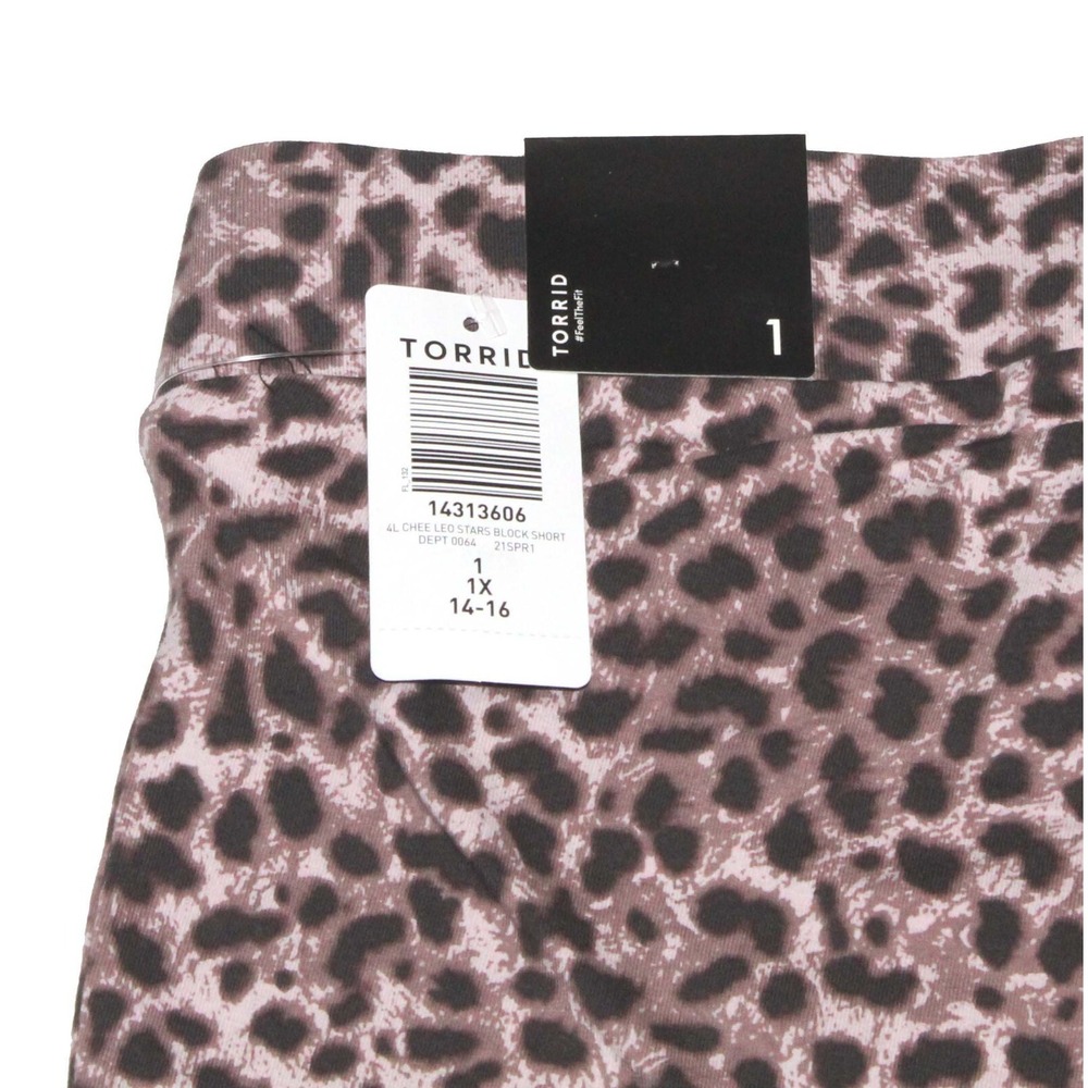 New Torrid Leopard Stars Activewear Bike Stretch Shorts‎ Womens  Size 1X - Picture 6 of 7